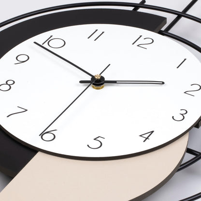JTWALCLOCK Large Wall Clock for Living Room Decor Modern Decorative Black Wood Wall Clock with Pendulum Battery Operated Non Ticking for Kitchen Bedroom Office 23 Inch Big Silent Art Clock for Home