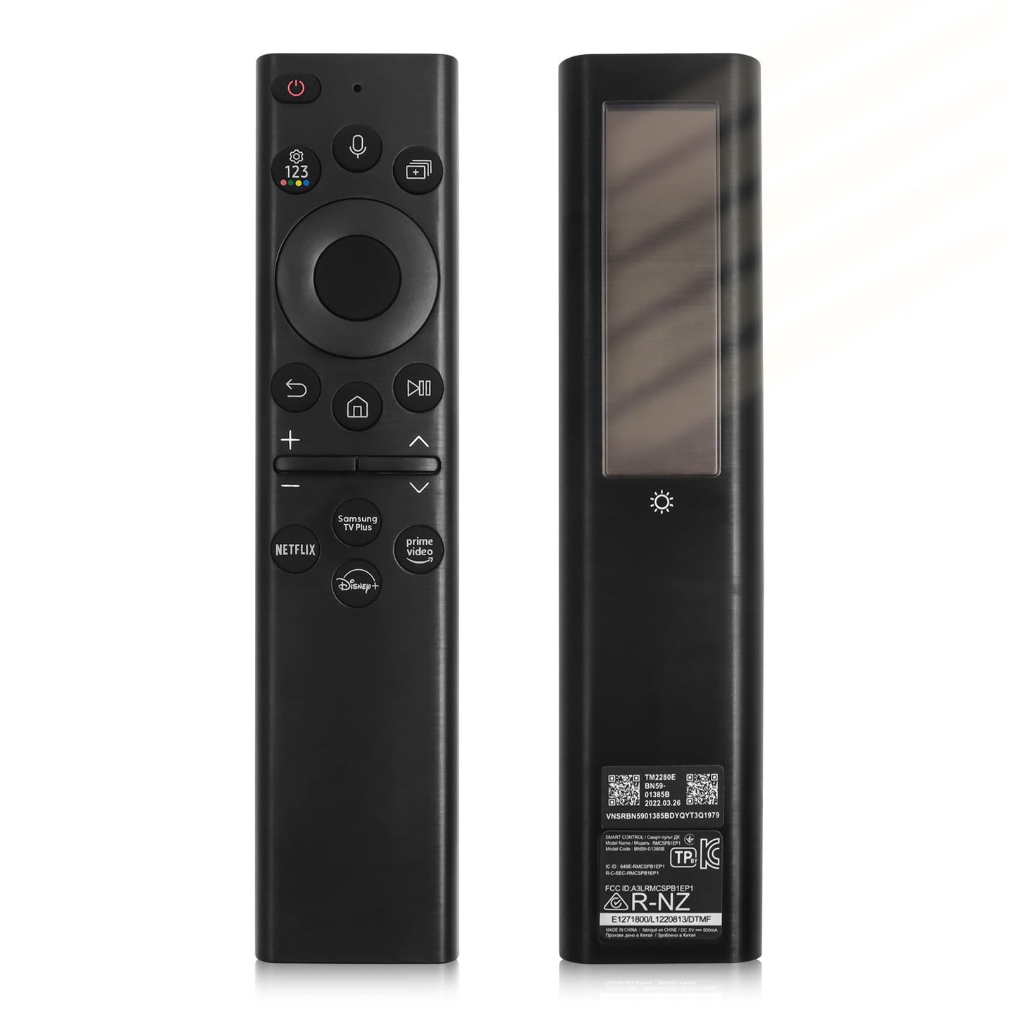 BN59-01385A Solar Voice Remote for Samsung TV Remotes Replacement with Bluetooth Rechargeable Solar Cell Fit for Samsung Remote Control for Smart TVs Frame Neo LED Ultra HD Series