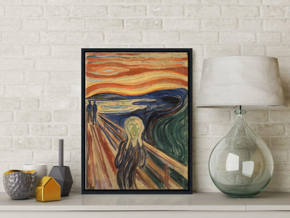 Wieco Art Framed Art The Scream by Edward Munch Famous Paintings Reproduction Abstract Canvas Prints Artwork for Wall Decor Modern Canvas Wall Art for Home & office Decoration