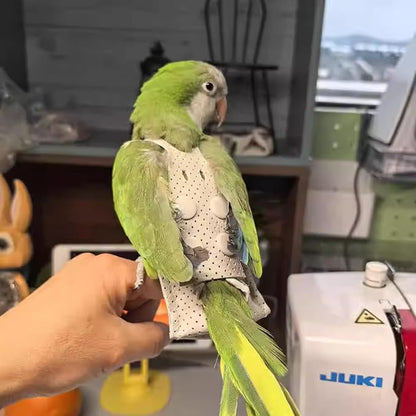 Premium Genuine Cowhide Bird Flight Harness Anti Bite Breathable Parrot Diaper Parrot Suit with Leash for Parakeet Conure Quaker Flying Clothes Rope and Handle (without Leash,Sulphur-Crested Cockatoo)
