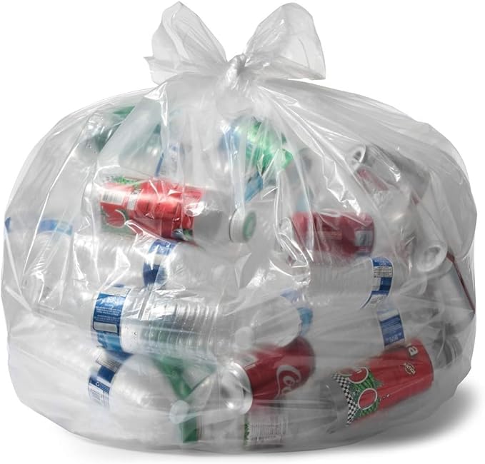 Aluf Plastics 45 Gallon 1.5 MIL Clear Garbage Bags