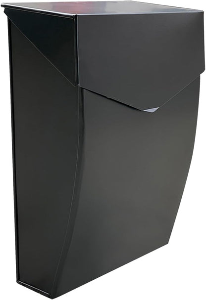 NACH Black Mailbox Wall Mount, 4.8 x 10 x 13 inch Wall Mounted Mailboxes for Outside, Waterpoof Mailbox for House - The Bradley Large Mail Box