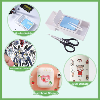 BFFDIYCLUB All-in-One Hobbyist Decal Kit - Curved Scissors, Tweezers, Sponge Pad - Perfect for Model, Aircraft, and Tank Models (PM008)