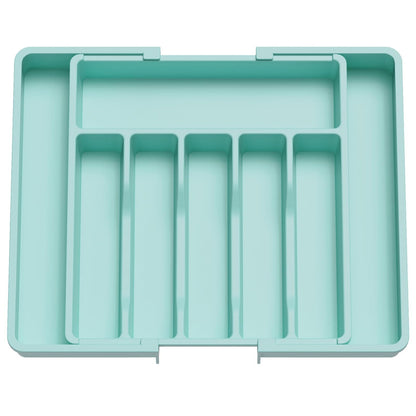 Lifewit Silverware Drawer Organizer, Expandable Utensil Tray for Kitchen, BPA Free Flatware and Cutlery Holder, Adjustable Plastic Storage for Spoons Forks Knives, 8.5"-14.1" x 12.1", Black