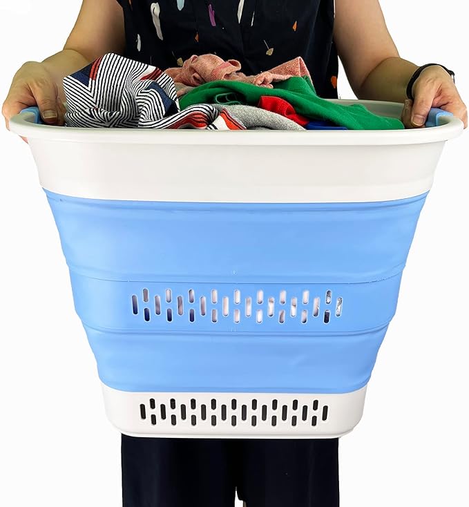 SAMMART 40L Collapsible Plastic Laundry Basket