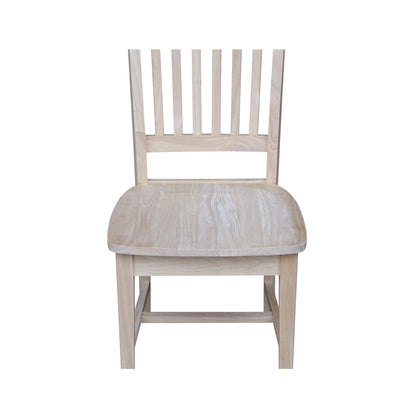 International Concepts Mission Side Chairs, Armless, Solid Parawood, Unfinished (Set of 2)