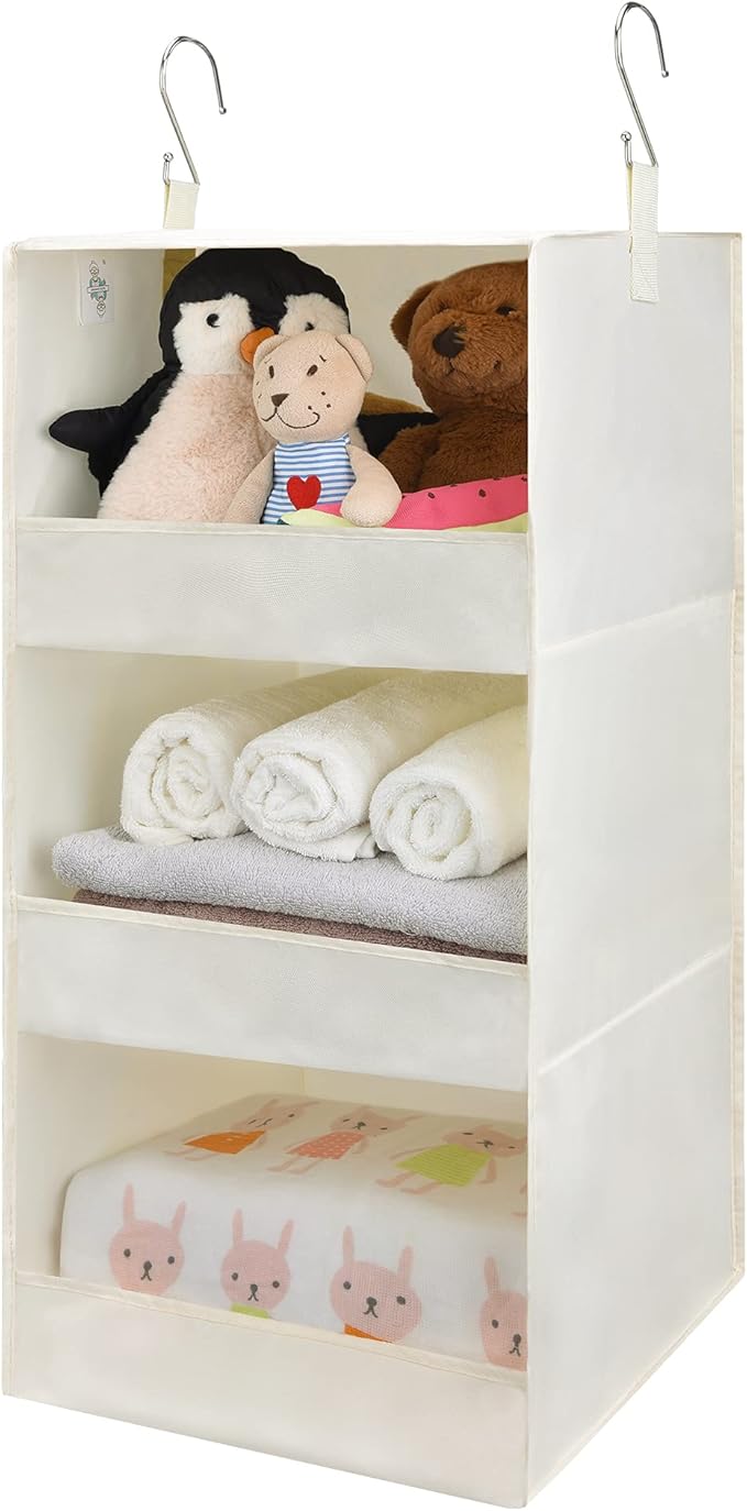 GRANNY SAYS 3-Shelf Hanging Organizer, Foldable Hanging Closet Storage