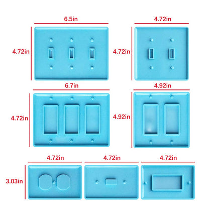 Terriyang 7Pcs Light Switch Cover Resin Molds,Switch Socket Panel Plaster Mold for Epoxy Resin,Switch Plate Silicone Mould Outlet Cover Molds for DIY Crafts Making Home Decor