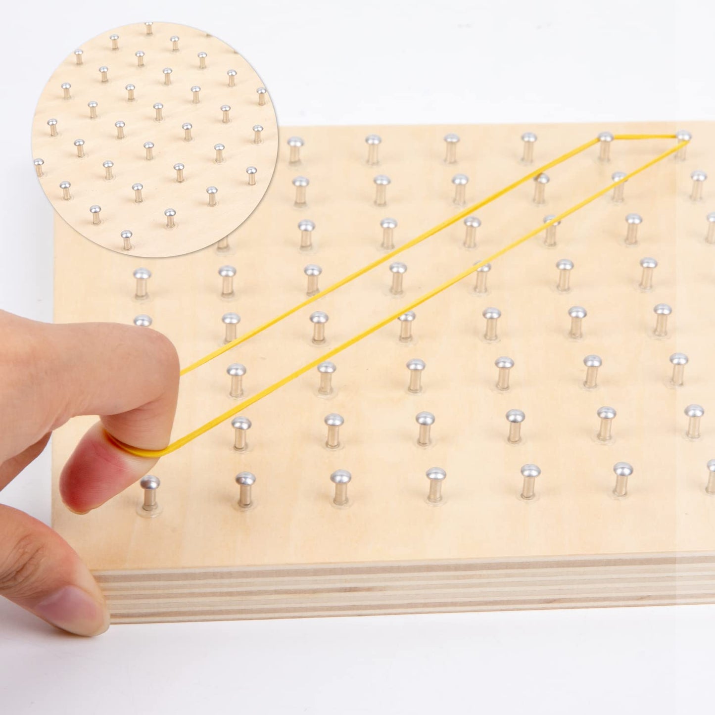 Auvewilo Wooden Geoboard Path Planning Educational Toy for Kids 5+