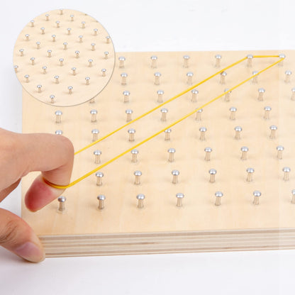 Auvewilo Wooden Geoboard Path Planning Educational Toy for Kids 5+