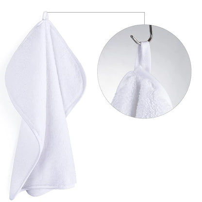 POLYTE Premium Lint Free Microfiber Washcloth Face Towel, 13 x 13 in