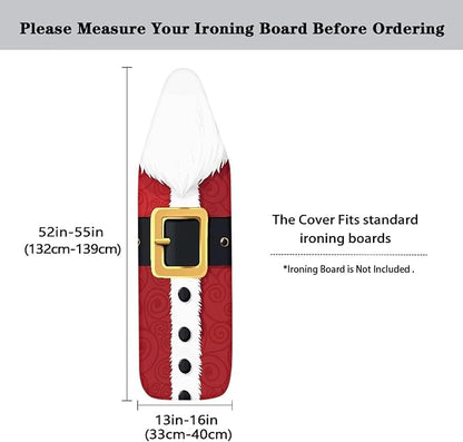 ZDCUSTOM Red Ironing Board Cover Standard Size 52"x13" Santa Claus Ironing