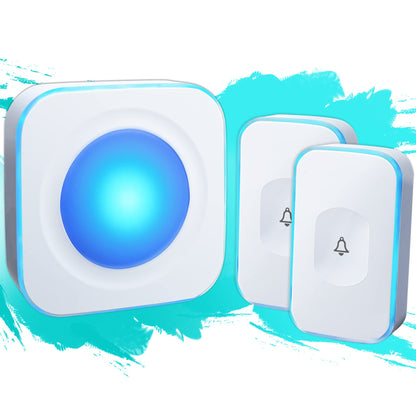 Wireless Doorbell 1200 Feet Waterproof Doorbells for Home with 36 Melodies 4 Volume levels, Flash Led Light (1 Receiver&1 Touch Button White)