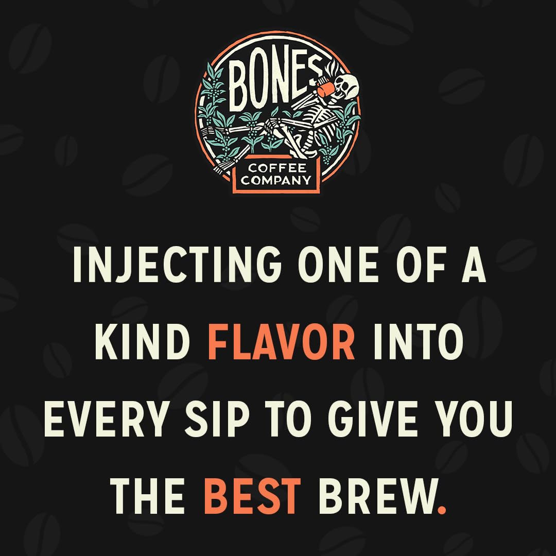 Bones Coffee Company NEW Favorite Flavors Sample Pack, Assorted Flavored Coffee Low Acid Medium Roast Arabica Beans Specialty Coffee Gifts, Auto Drip and French Press Compatible, 4 oz Pack of 5 Ground