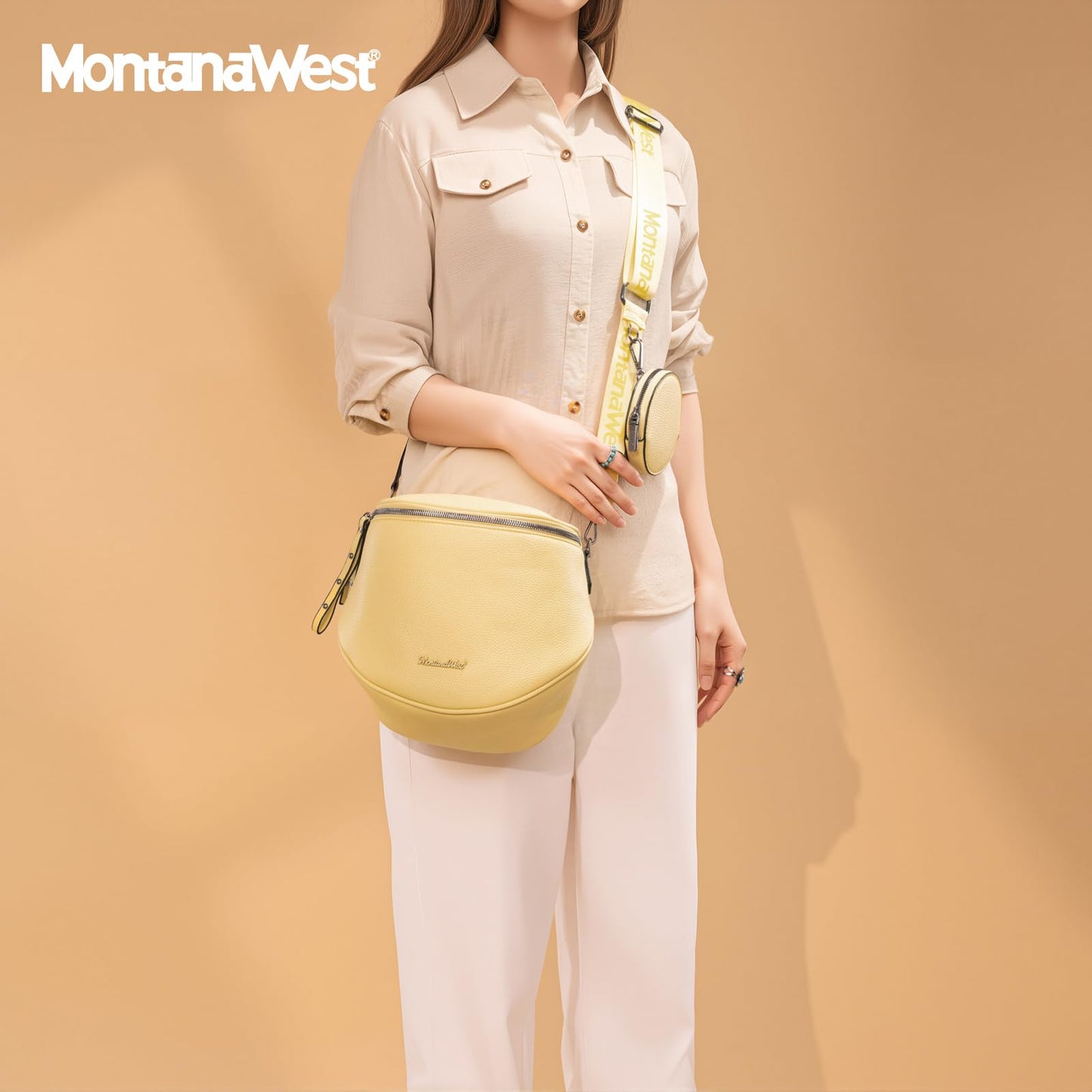 Montana West Large Crossbody Bags for Women Bum Bag Sling Purse with Adjustable Strap