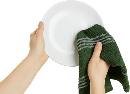 Serafina Home Dark Forest Green Kitchen Hand Dish Towels: Oversized 18" x 28"