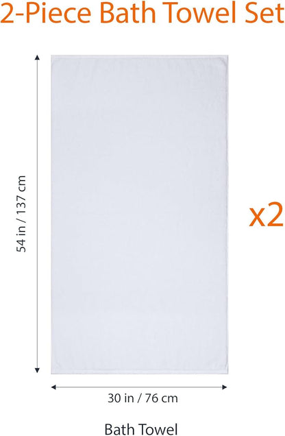 Amazon Basics 2-Piece Quick-Dry Oversize Bath Towel, 100% Cotton