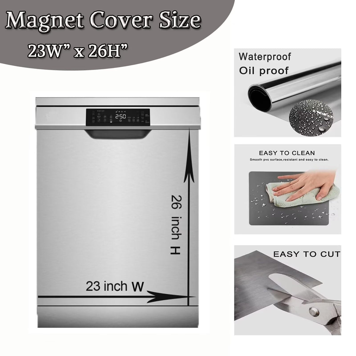 Generic Halloween Dishwasher Magnet Cover, Fall Pumpkins Black Cat Bats Kitchen Decor Refrigerator Magnetic Panel Decals, Autumn Maple Leaves Stickers Home Appliances Holiday Decoration 23x26