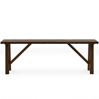 Furniture of America AKI Farmhouse 54-inch Rectangle Wood Dining Bench with Live Edge Design, Seats 3 for Dining Room, Kitchen, Walnut Brown