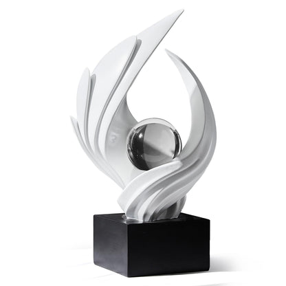 XYQXYQ Abstract Art Sculpture, Resin Gold Decorative Statue, Modern White Ornaments for Living Room, Decorativas Modernas for Coffee Table, Entryway & Office Collectibles (White)