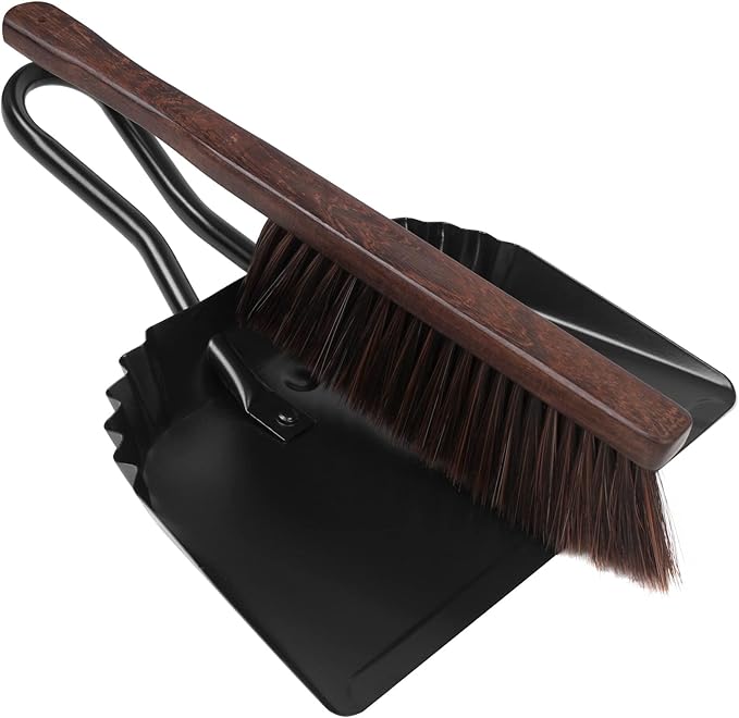 Dust Pan and Brush Set-Handheld Angled DustPan and Hand Broom Set, Large dust