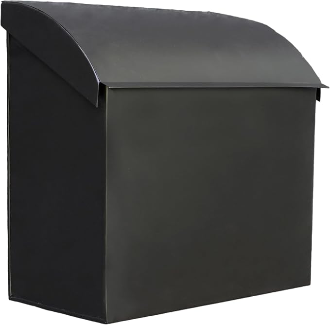 NACH Large Mailbox for House, 12.4”x7.1”x11.8 Black Mailboxes for Outside, Waterproof Mailbox - Baxter-Style Wall Mount Mailboxes for Outside