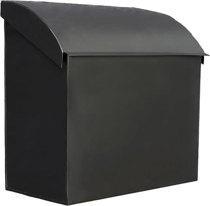 NACH Large Mailbox for House, 12.4”x7.1”x11.8 Black Mailboxes for Outside, Waterproof Mailbox - Baxter-Style Wall Mount Mailboxes for Outside