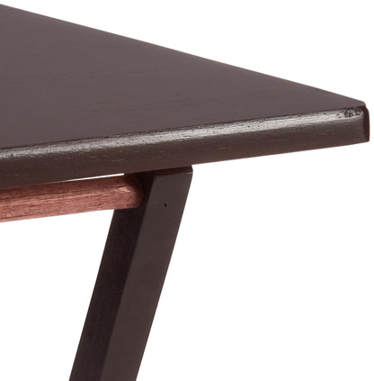 Amazon Basics Portable Foldable TV Tray Table with Storage Rack, Space-Saving Design, Sturdy Wood, 14.6"L x 19"W x 26"H, Espresso, 4-Pack