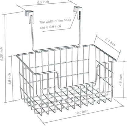 Wire Hanging Storage Basket 2 Packs, Wall Mounted Kitchen Bathroom Storage