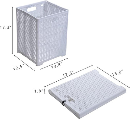 42L Collapsible Plastic Laundry Baskets, Foldable Laundry Hamper