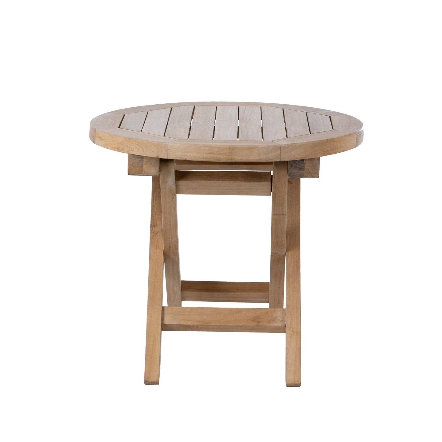 RRI Goods Teak Wood Folding 20”-Inch Outdoor Coffee Table - Perfect for Camping & Outdoor Entertaining - Ideal for Backyard, Front Porch, Balcony (Round)