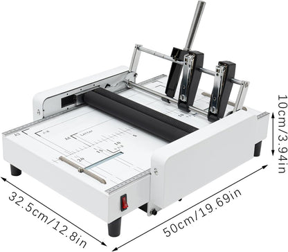 Booklet Maker A3 Paper Folding Binding Machine, MAX 11.7"×16.5" Paper Folder Stapler Machine, 2 in 1 Multifunctional Automatic Book Maker Stapling Machine for Schools Print Stores Offices Factory