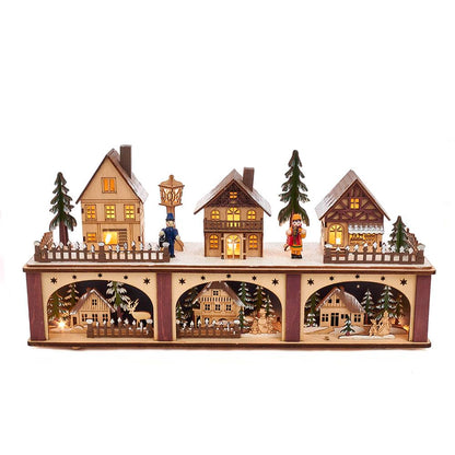 Kurt Adler Battery-Operated LED Wooden Village Houses
