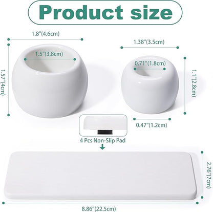 4 Pack Mini Ceramic Toothbrush Holder Stand