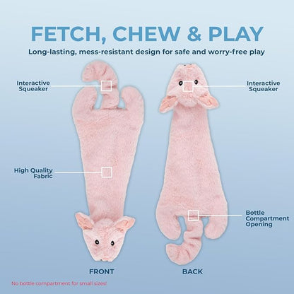 Best Pet Supplies Squeaky Dog Toys with Soft Durable Fabric for Small, Medium and Large Pets Interactive Toy for Indoor Play, Supports Active Biting and Play - 1Wild Duck, Pig, Small