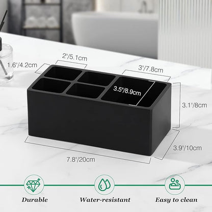 Luxspire Toothbrush Holder, 5 Slots Toothbrush Razor Holder Toothpaste Stand