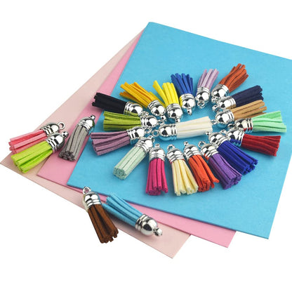 XINMEIWEN 72PCS Key Fob Hardware Set Including 24 Key Fob Hardware with Key Ring 24 Colorful Leather Keychain Tassel and 24 Swivel Snap Hooks for Keychain Making Supplies (6 Colors)