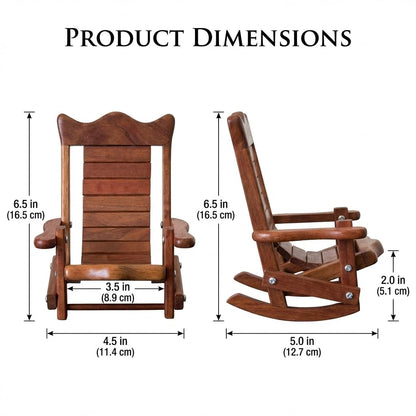 NIYOEHH Miniature Wooden Chair Phone Stand, Foldable Desktop Holder, Creative Universal Cell Phone Support, Wood Material