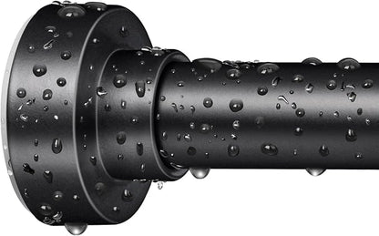 YNL Tension Shower Curtain Rod 34-66 Inch, Adjustable Spring Tension Curtain Rod No Drilling, Non-Slip, Never Rust, Stainless Steel, for Small Window Laundry Door Entryway, Matte Black
