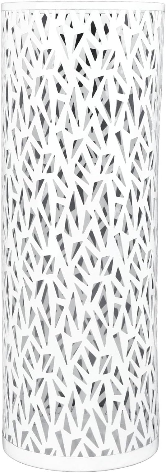 Metal Round Umbrella Stand Rack,Umbrella Holder Organizer Bin Hollowed Freestanding Canes Walking Sticks Holder for Entryway Home Hotel Office Decor (M)