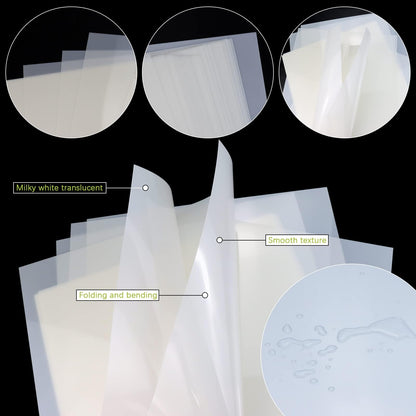 FSWCCK 25 Pcs 10mil 12 x 12 Inch Milky Translucent PET Blank Stencil Sheets, Mylar Sheets for Stencils, Template Plastic for Quilting Mylar Stencils, Laser Cutting, Gyro-Cut Tool Template Material