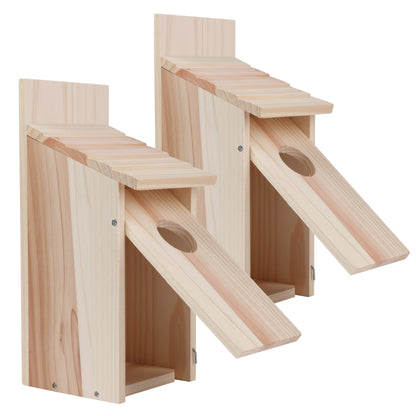 2 Pack Bird Houses for Outside,Blue Bird Box House for Outside,Cedar Finch Swallow Wren Hummingbird Birdhouse,DIY