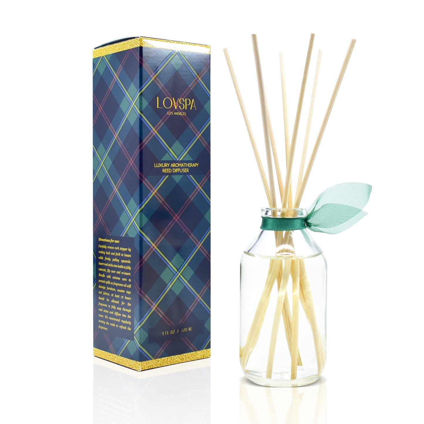LOVSPA Reed Diffuser Set, Smoked Vanilla Scented Oil Diffuser with Sticks, Home Fragrance Accessories for Bathroom Shelf Decor, Aroma Diffusers for Home or Office Fall Decor, USA Made