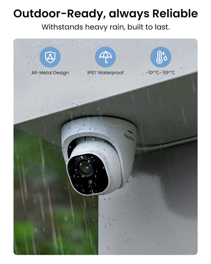 REOLINK 4K Security Camera System, 4pcs H.265 PoE Wired Turret Cameras with Person Vehicle Detection, 4K/8MP 8CH NVR with 2TB HDD for 24-7 Recording, RLK8-800D4