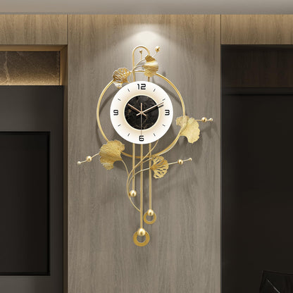 FIXNEO Wall Clock, Large Gold Wall Clock for Living Room Decor，Unique Office Clocks Battery Operated，Oversized Modern Wall Art for Bedroom,Farmhouse,Office Wall Decor 17.7 X 28.3 Inches