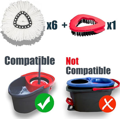 7 Pack Mop Head Replacement for O Cedar: Spin Mop Refill Compatible