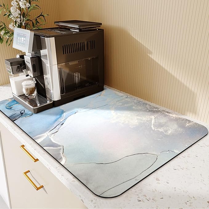 24.5" x 15.5" Dish Drying Mat & 24" x 5.5" Sink Splash Guard, Super Absorbent