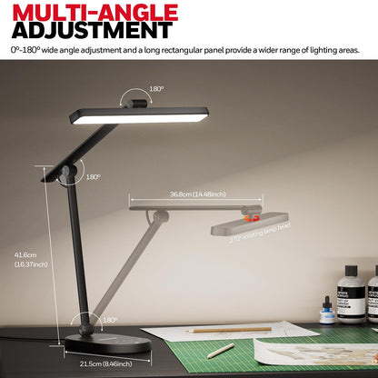 Honeywell Desk Lamp for Home Office, H4 Sunturalux™ Eye-Caring LED Desk Light, 700LM Dimmable Desk Lamp with Timer, Adjustable Desk Reading Light, Touch Auto Dimming Table Lamp for Study, Bedroom
