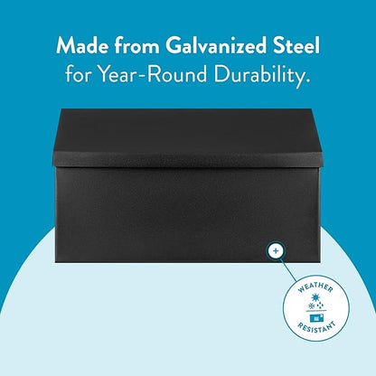 Architectural Mailboxes Harmonist Steel Wall Mount Mailbox, Textured Black | Galvanized steel build for outside with weather-resistant outdoor construction and a rust-resistant powder-coat finish.