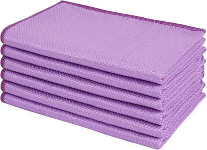 SINLAND Microfiber Glass Cleaning Cloth, Lint Free Cleaning Cloths